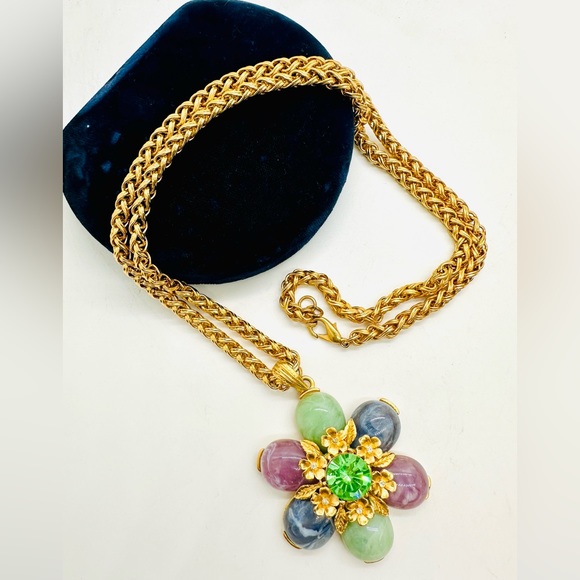 Rare Vintage Signed CRAFT Flower Necklace - Picture 17 of 17